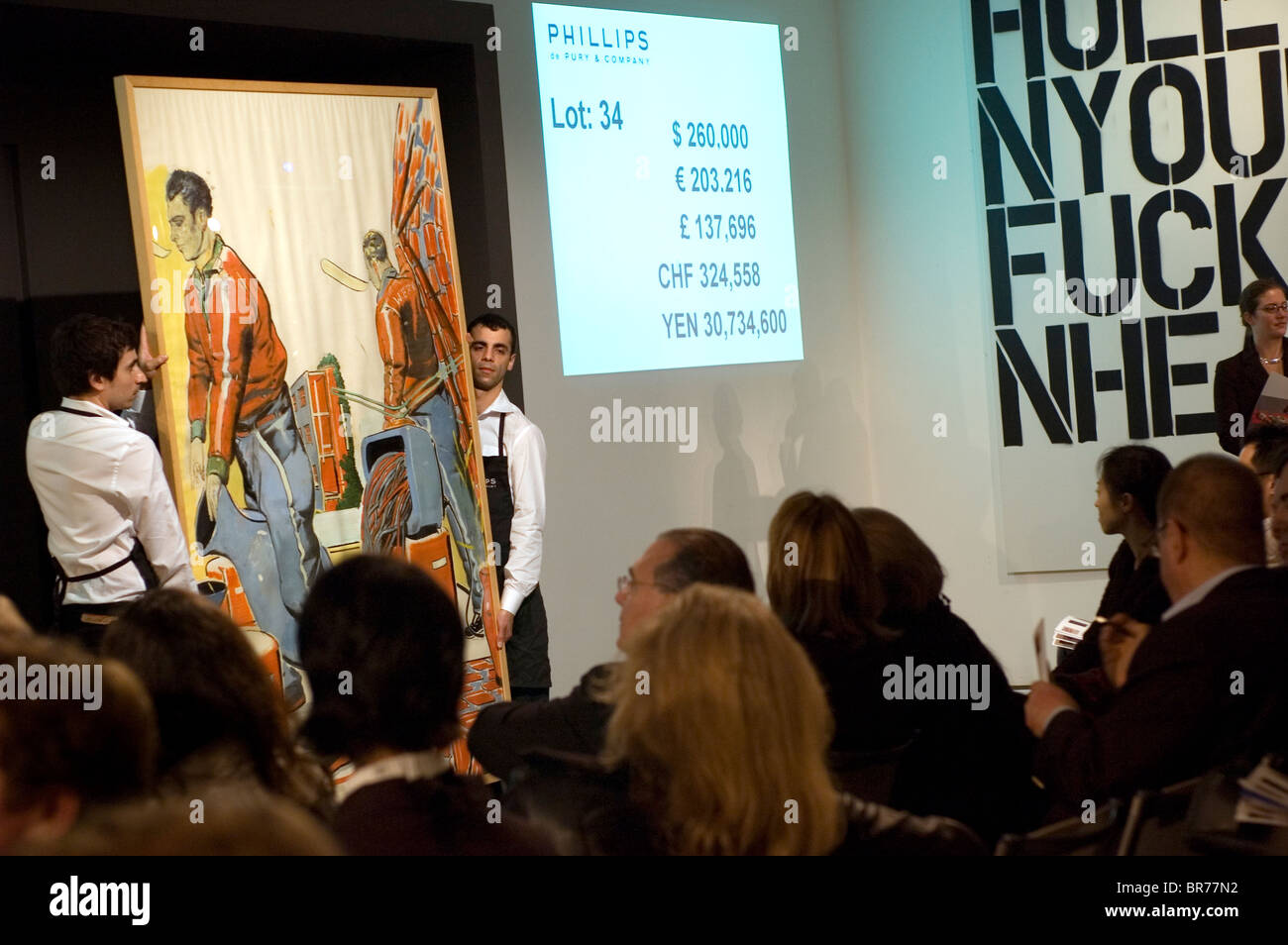 Fall 2006 Contemporary Art Auction Phillips NYC Stock Photo