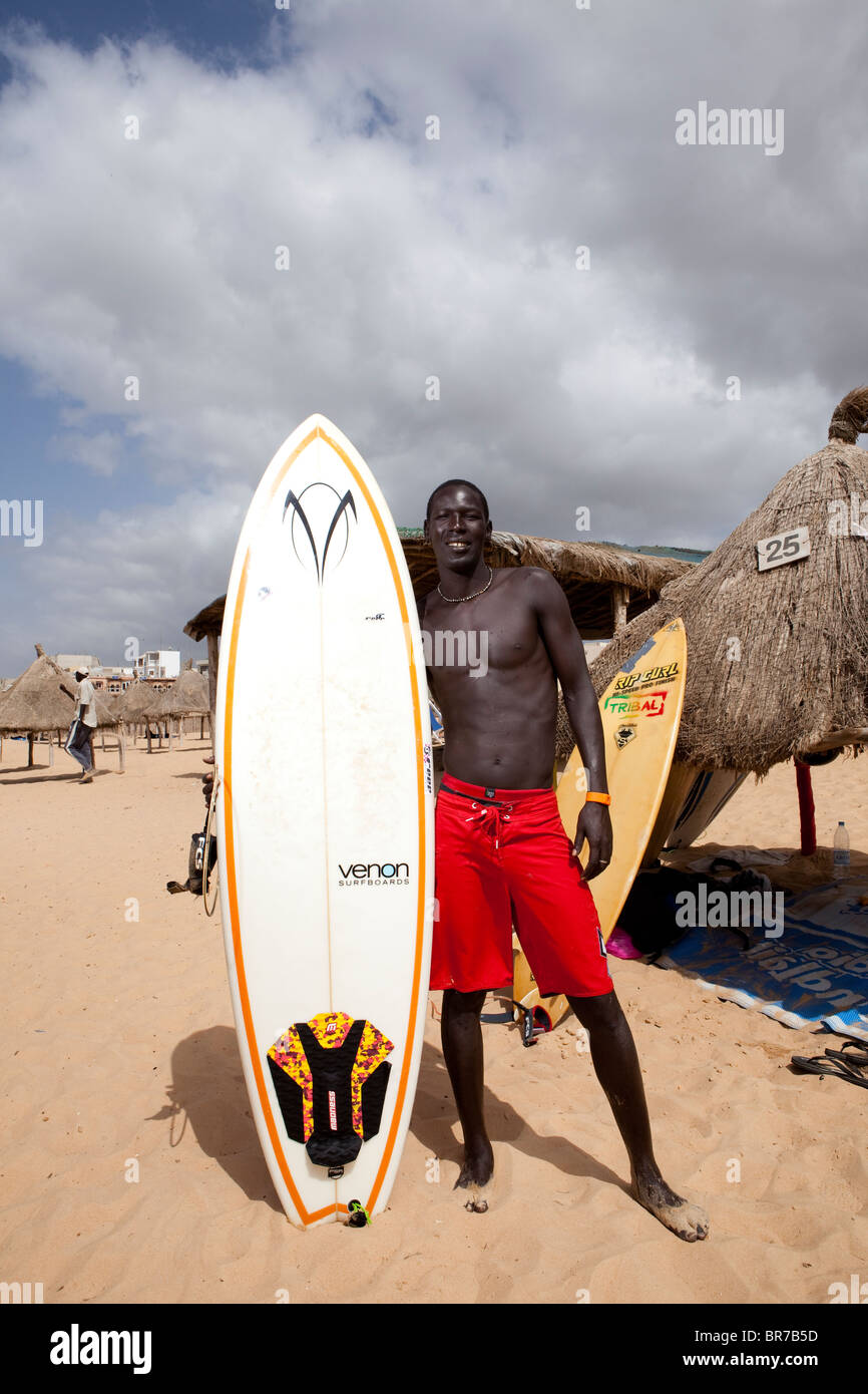Surfer Yoff beach Dakar Senegal West Africa Stock Photo Alamy