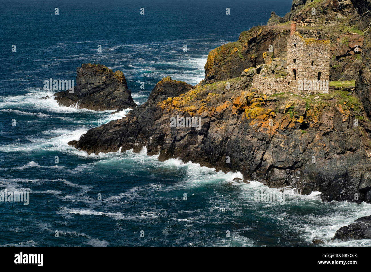 The Crown Mines at Botallack on the coast of Cornwall in England, UK Stock Photo