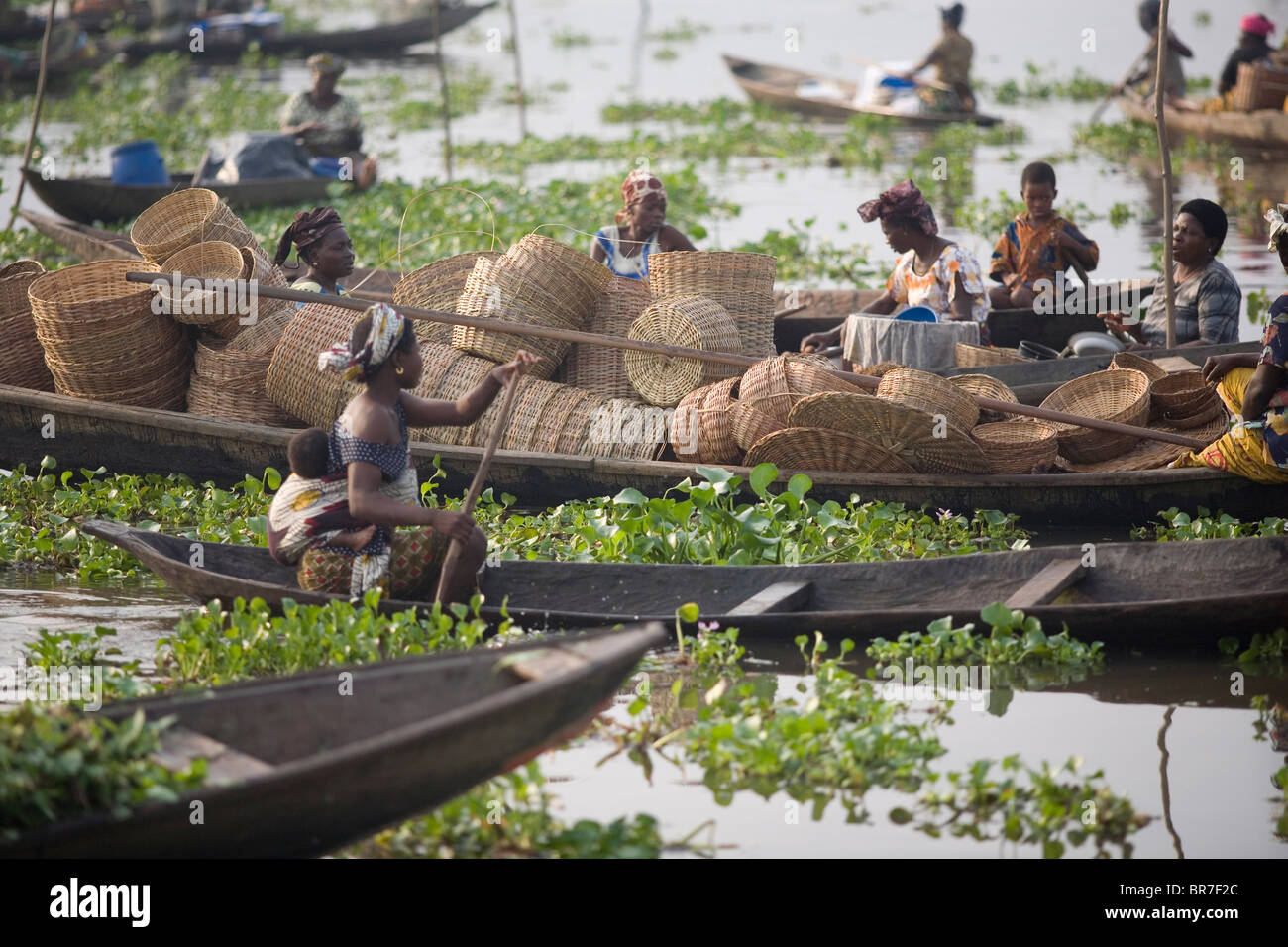 Local village market completely at sea Stock Photo