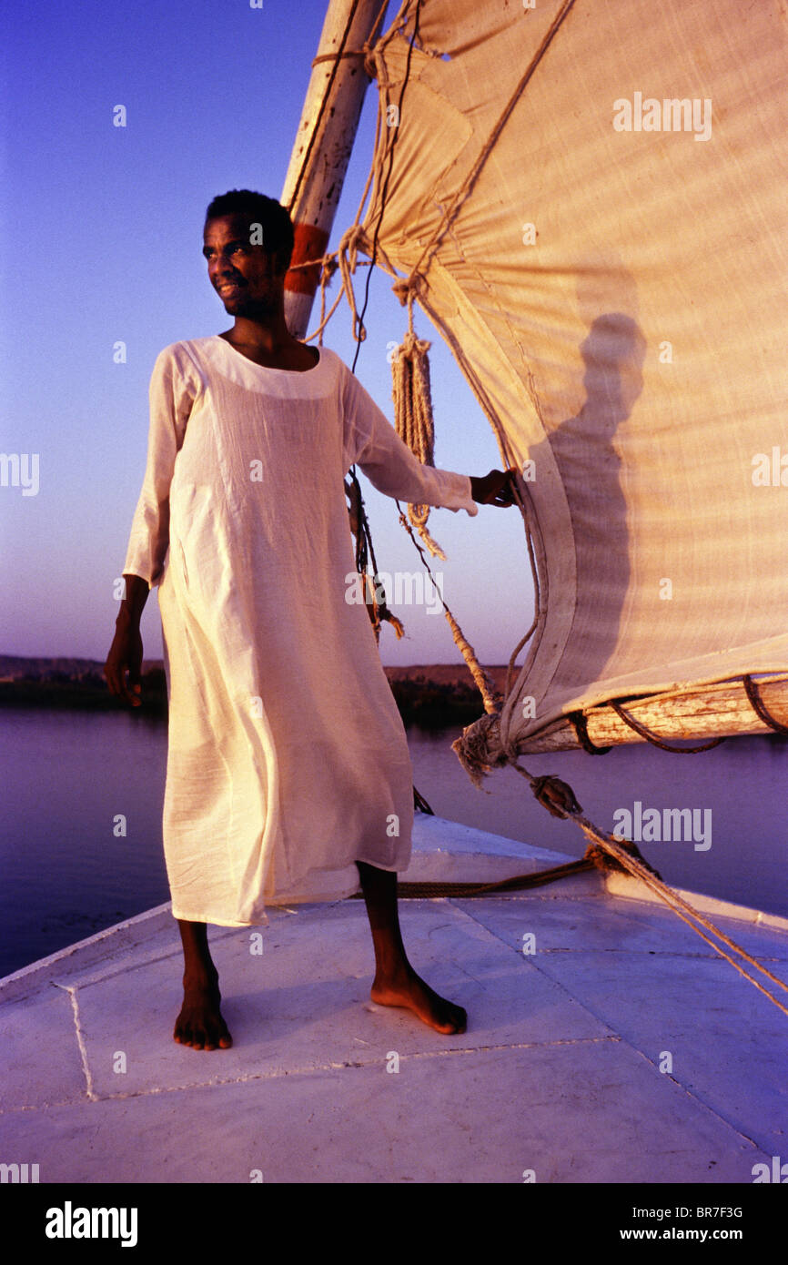 Egyptian male on boat hi-res stock photography and images - Alamy
