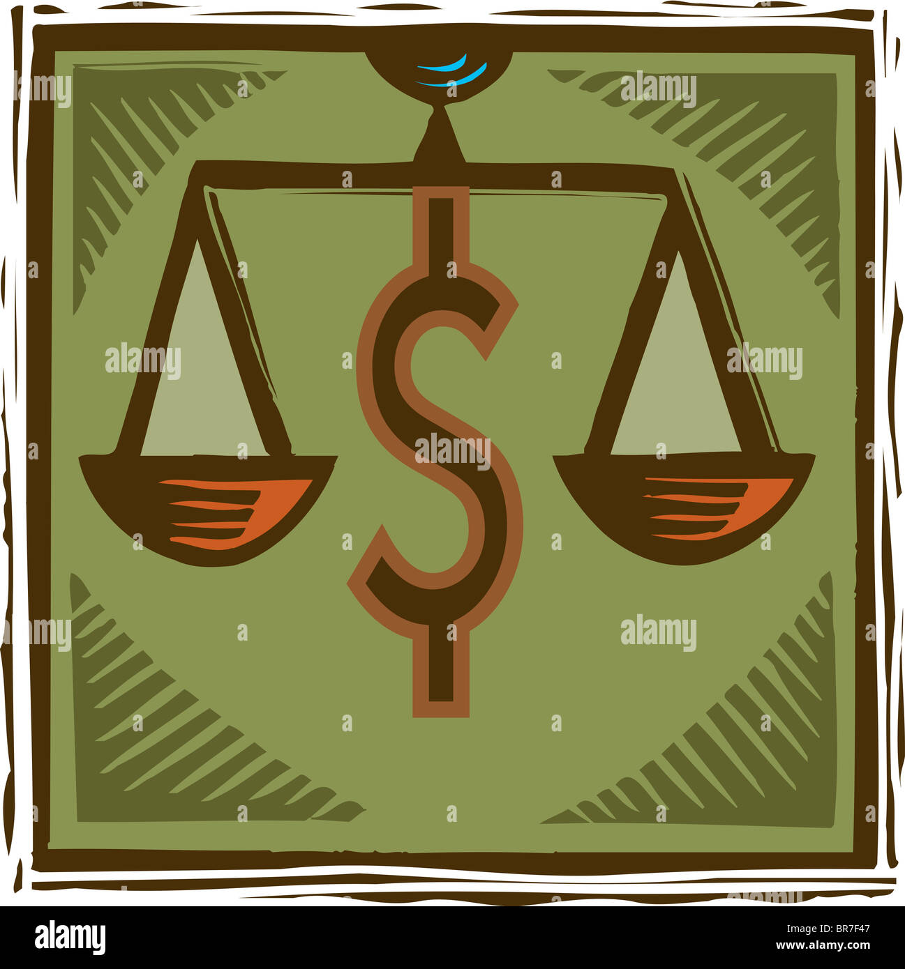 A money scale on a green background Stock Photo - Alamy