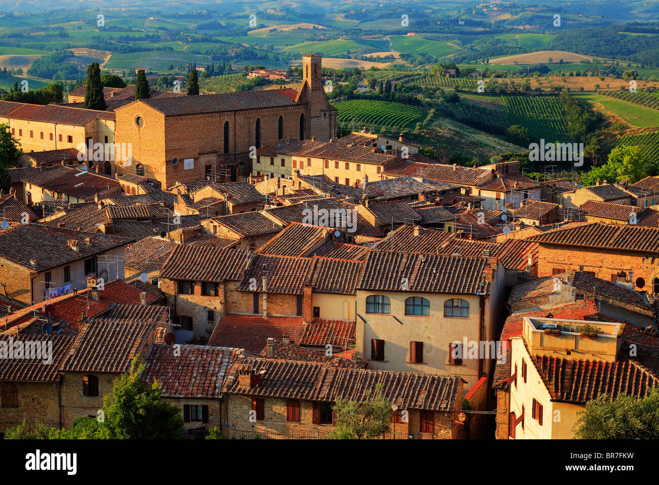 San Gimignano rooftops Stock Photo