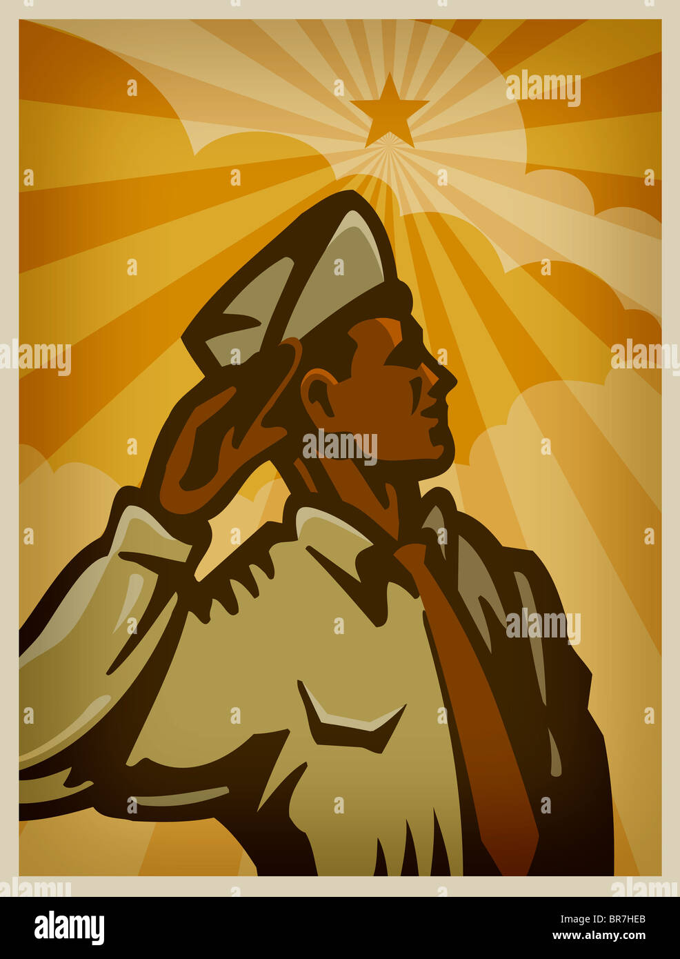 Drawing of a soldier saluting Stock Photo Alamy