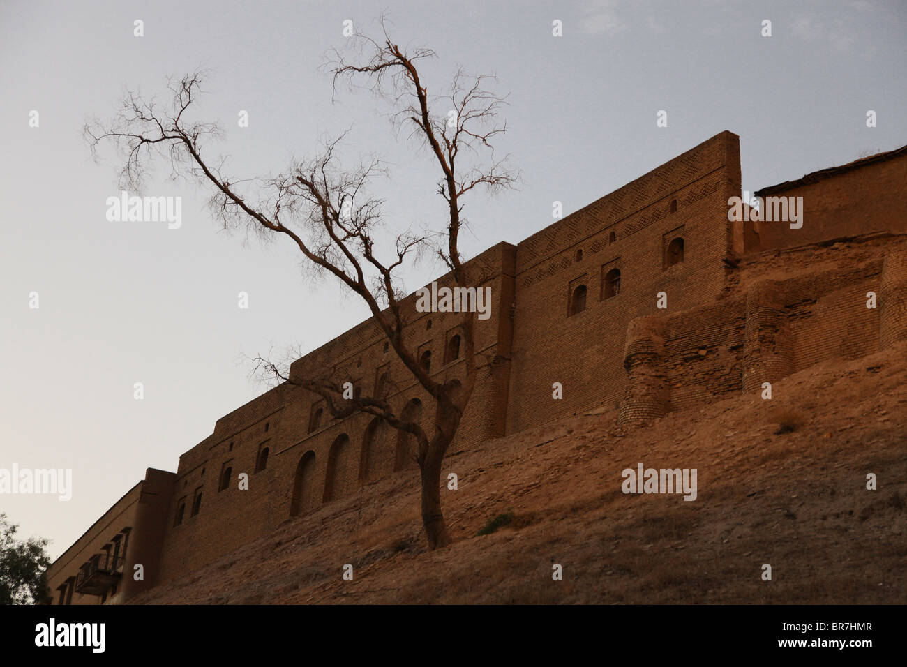 Restored house façades along the southern perimeter of the Erbil ...