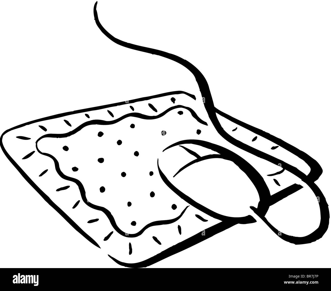 A mouse and a mouse pad drawn in black and white Stock Photo Alamy