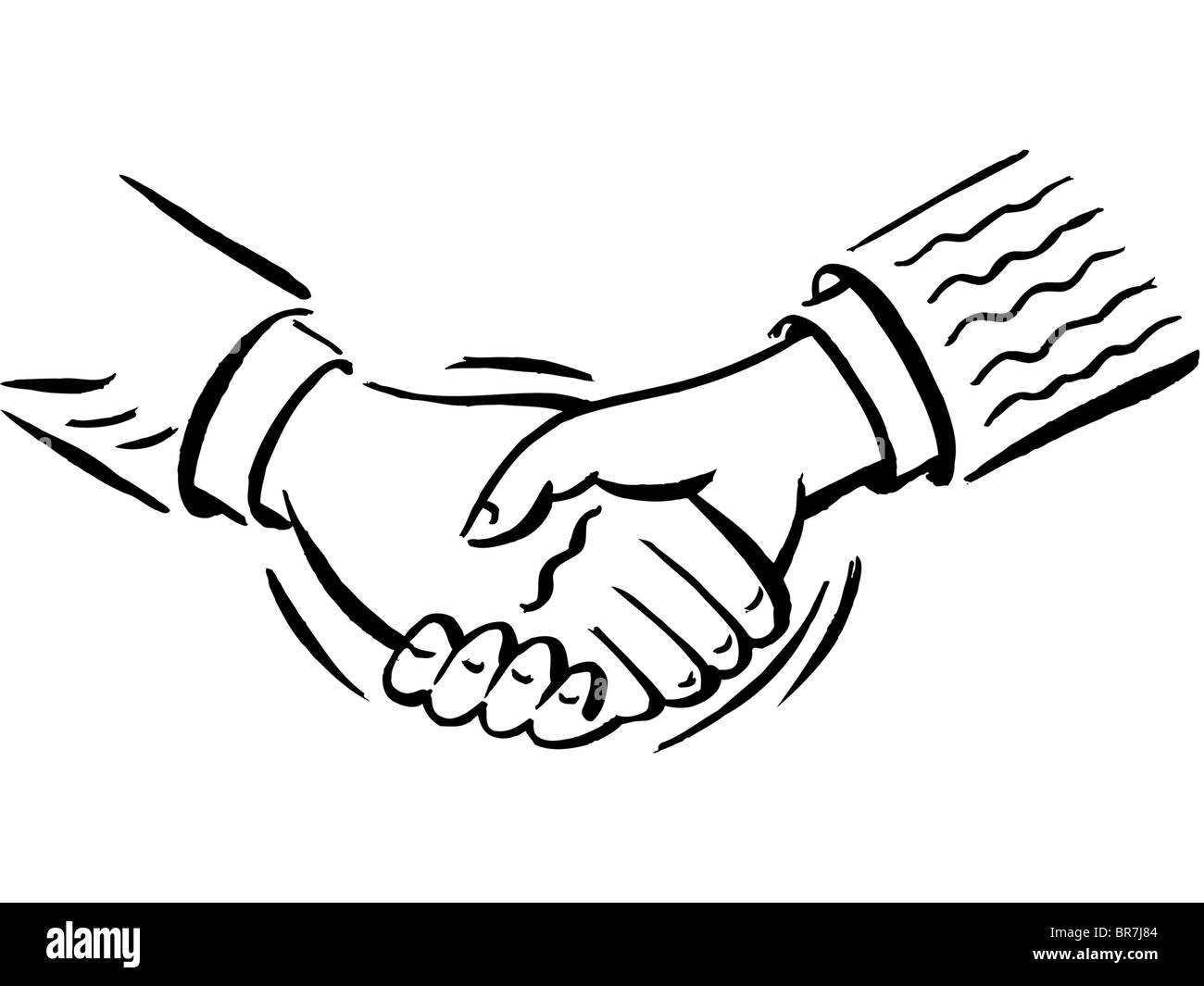 Handshake Clipart Black And White Png - Hand Shake Drawing Easy