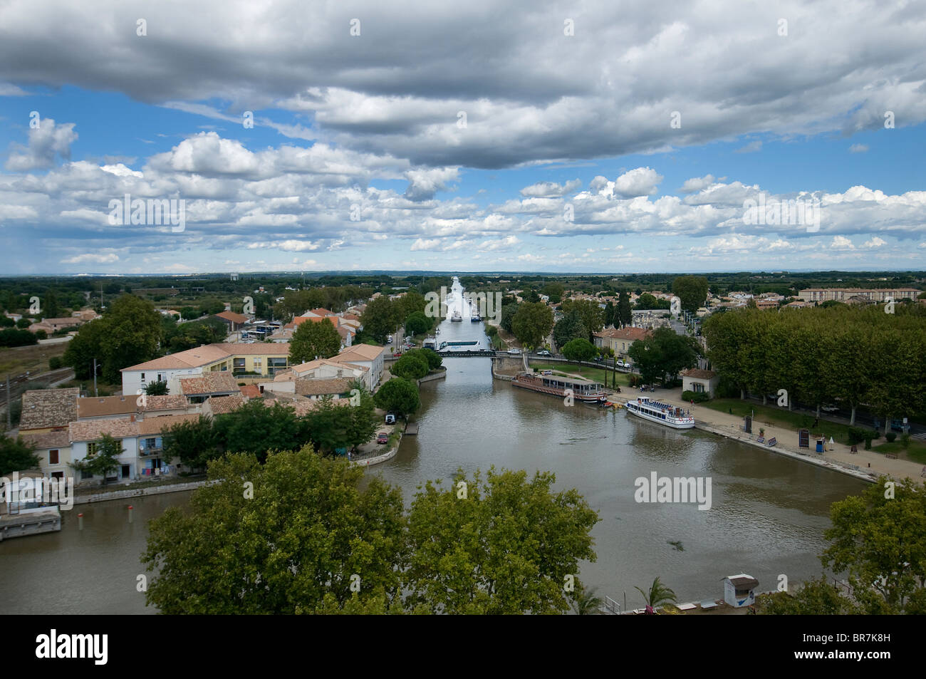 Panorama Aigues Mortes, Languedoc-Roussillon, France Stock Photo