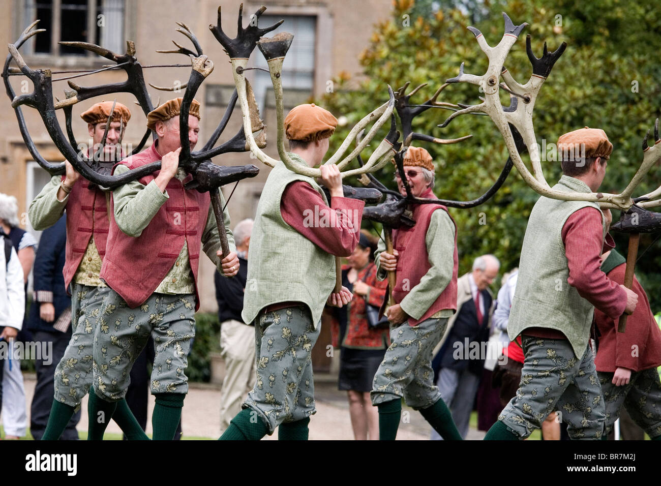 The Abbot's Bromley Horn Dance, Blithfield Hall, Staffordshire, England Stock Photo