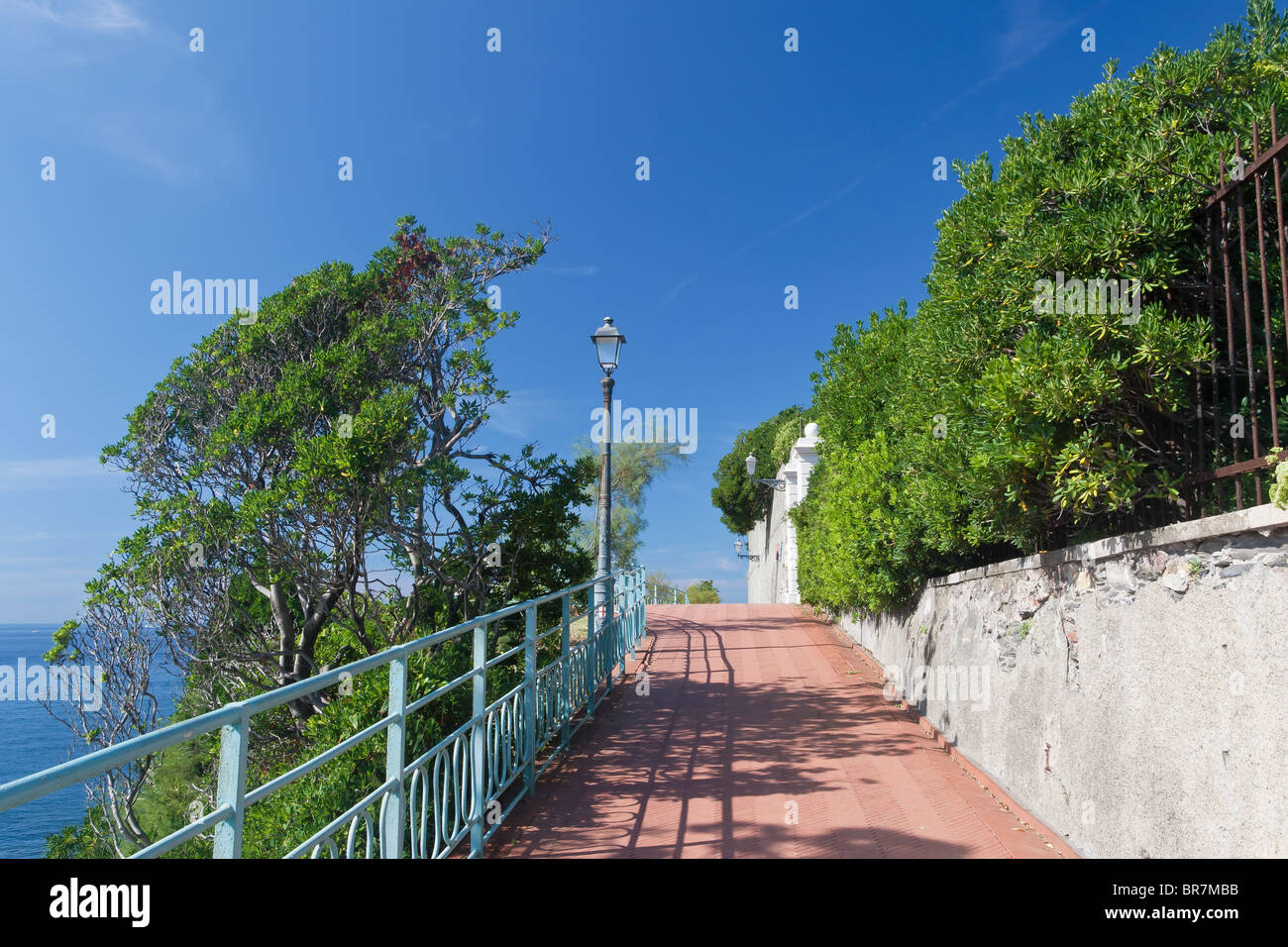 promenade in Nervi, small town near Genova, Italy Stock Photo