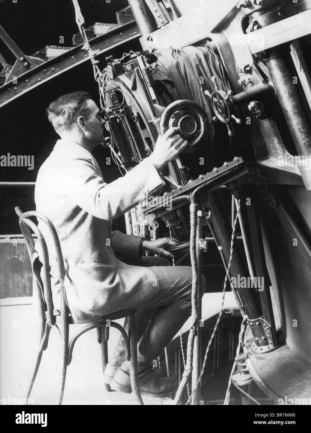 edwin hubble with his telescope
