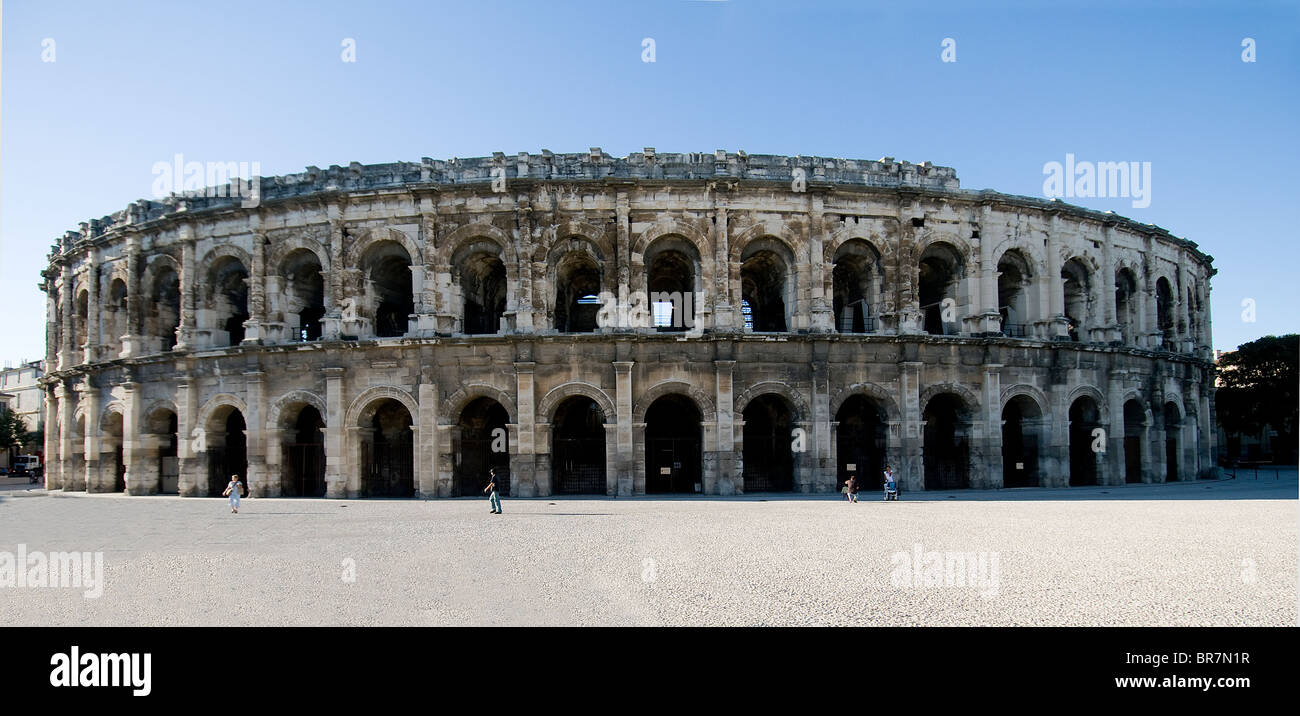 Roman arena. Nimes, Languedoc-Roussillon, France Stock Photo