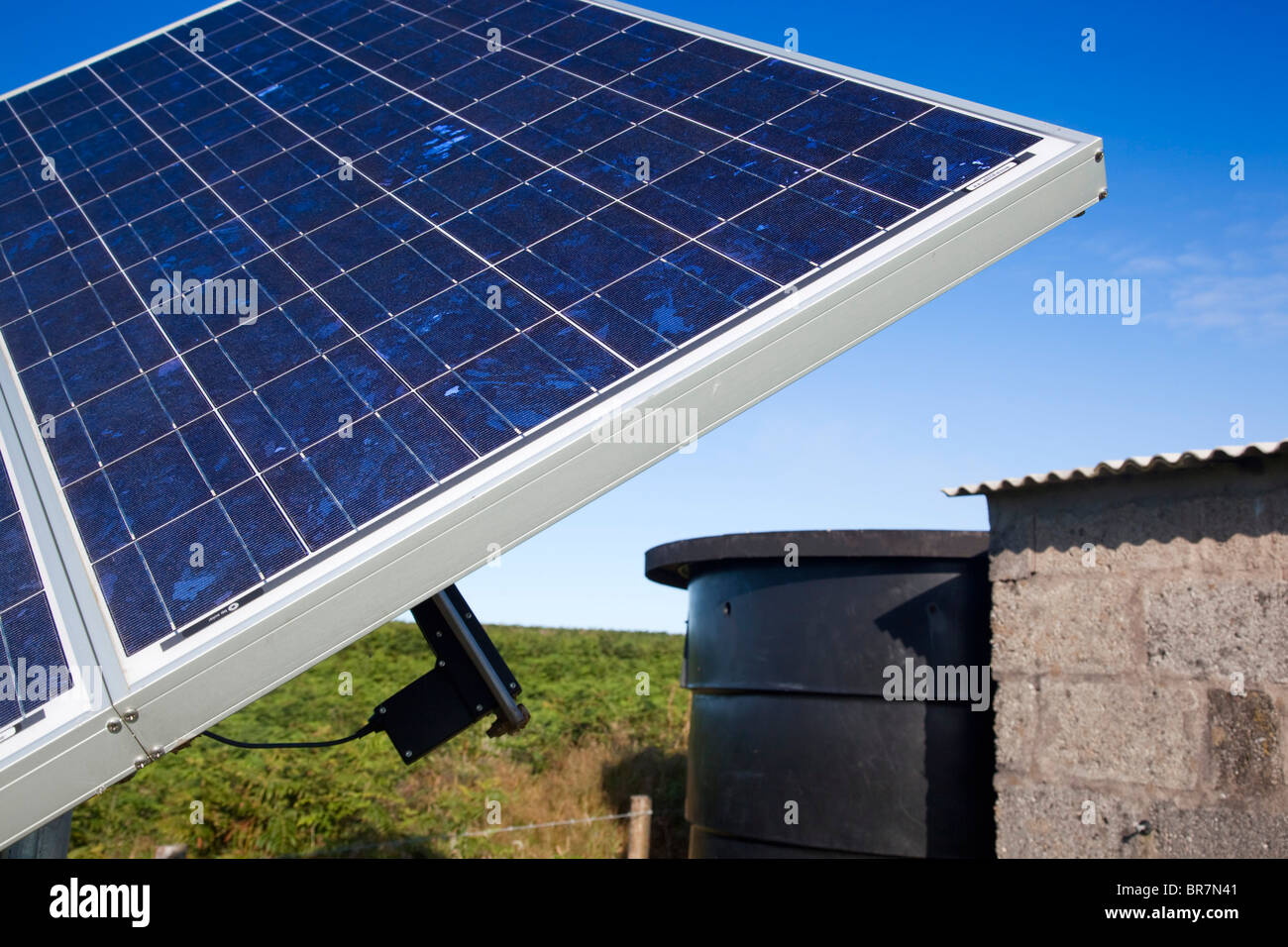Solar Panel; Trevean Farm; Cornwall Stock Photo Alamy
