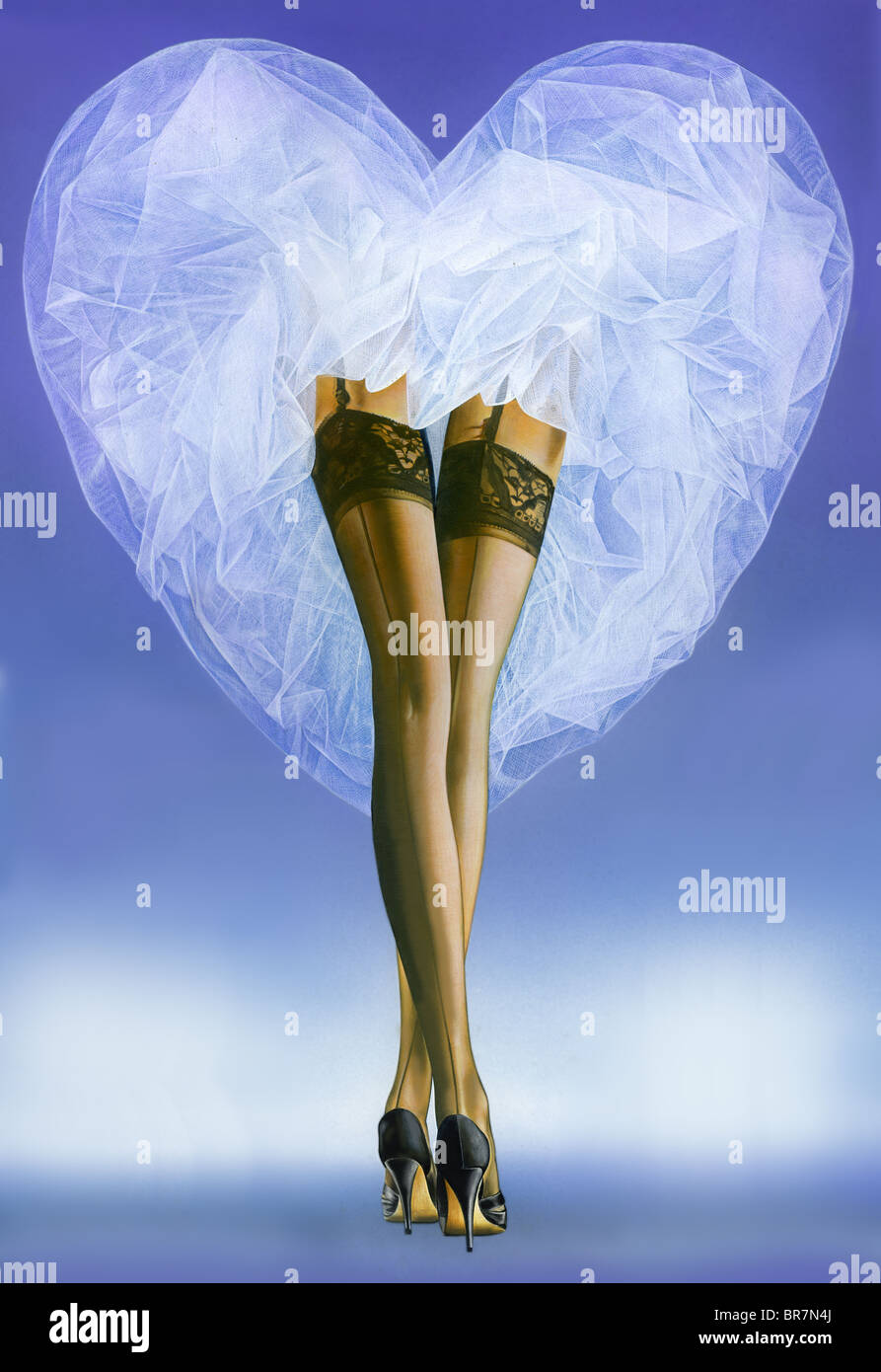 Stockings suspenders legs High 
