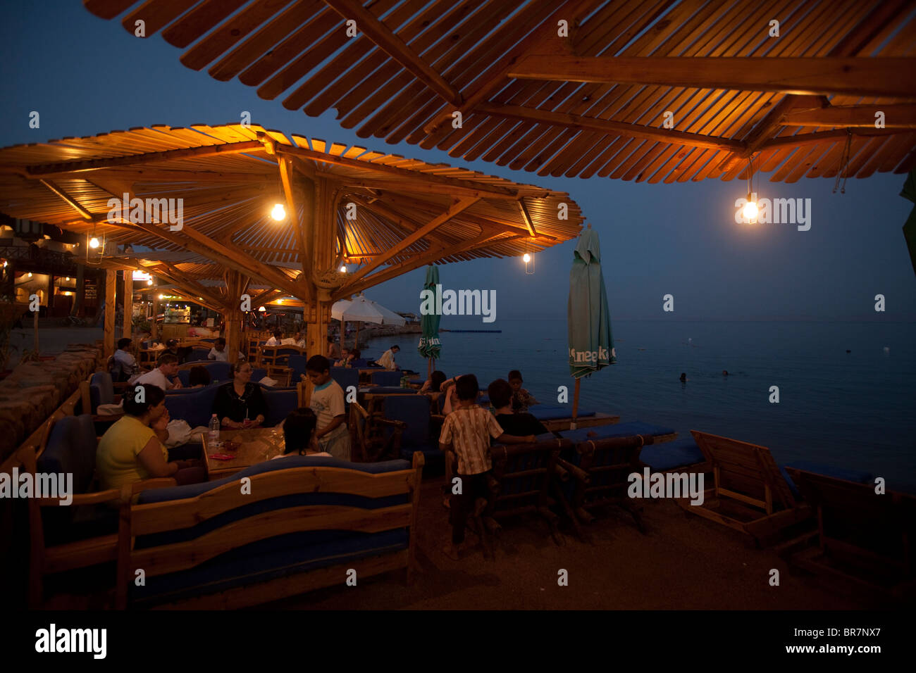 A waterfront restaurant, Dahab, Egypt Stock Photo Alamy