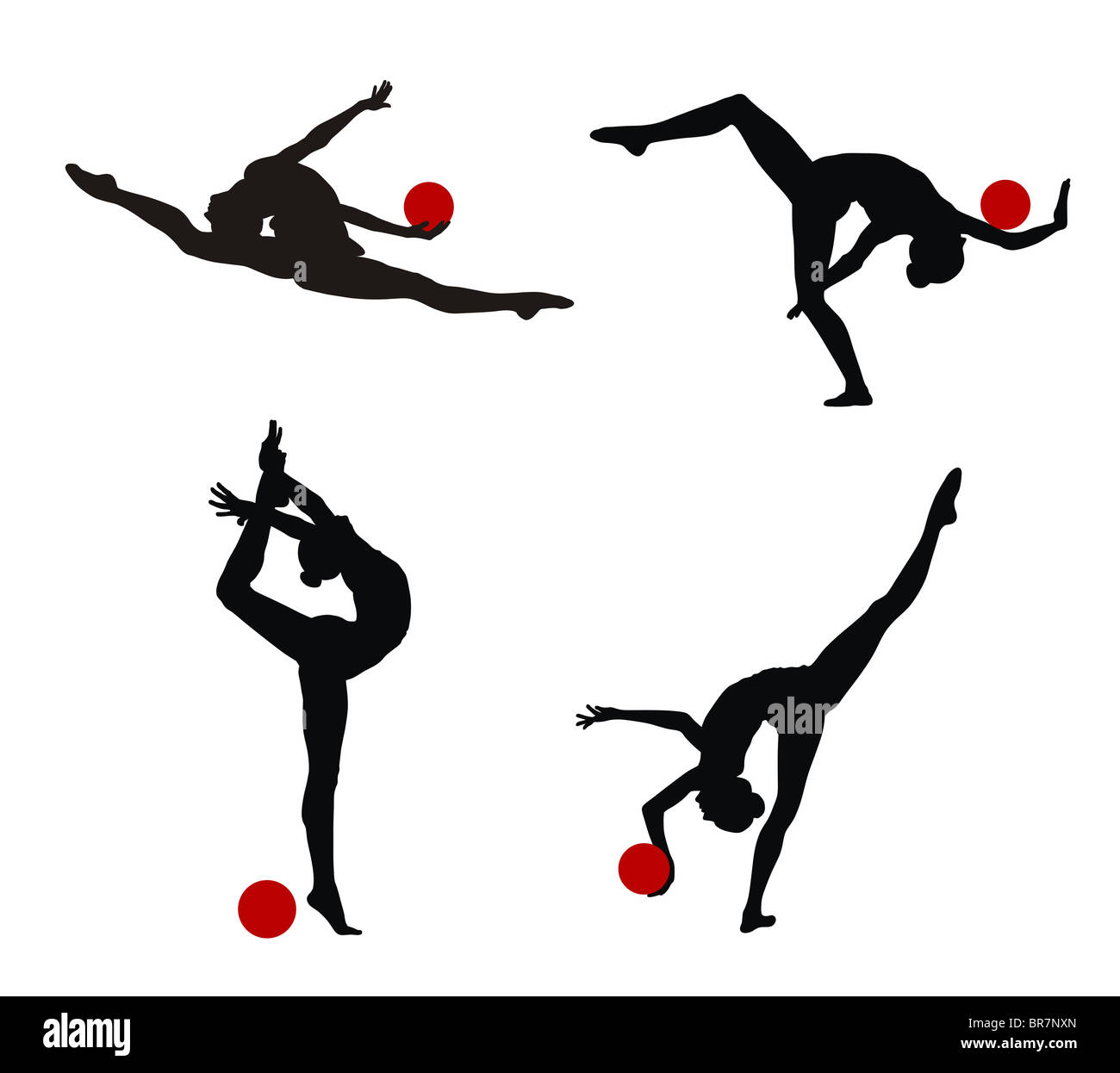 Abstract illustration of rhythmic gymnastic silhouettes Stock Photo Alamy