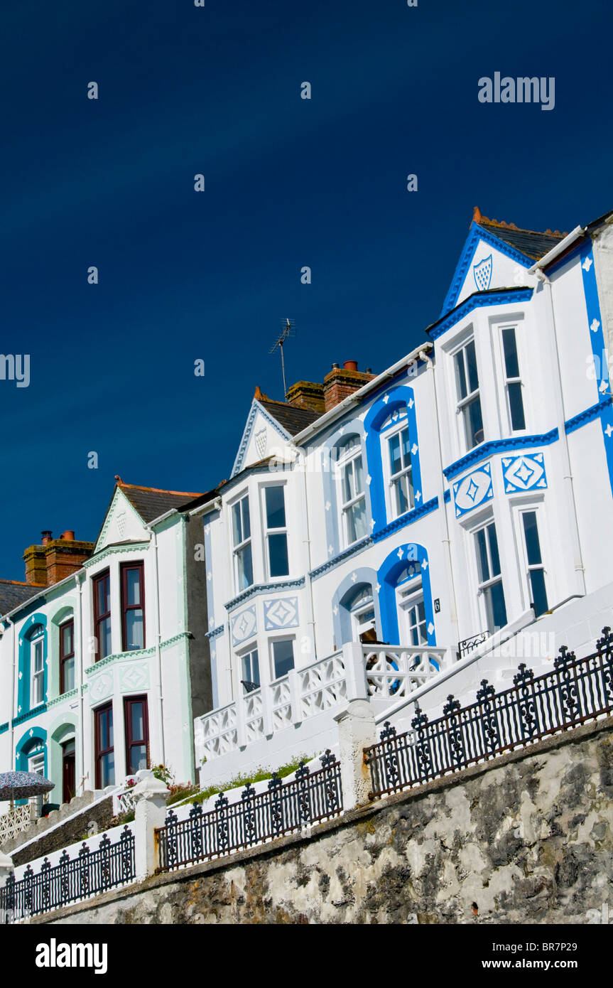 Holiday homes at Porthleven in Cornwall, England, UK Stock Photo Alamy