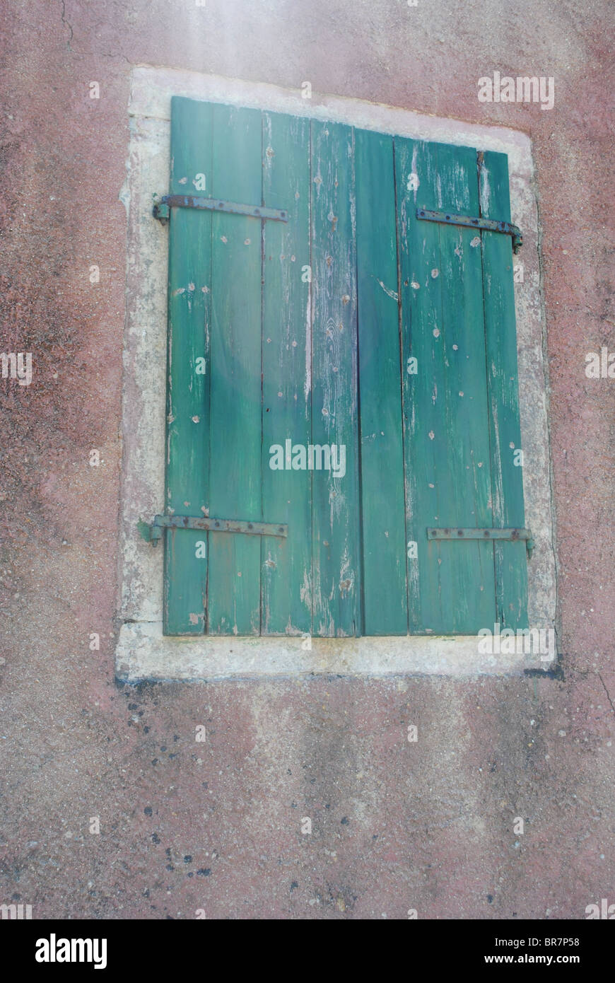 Greek window shutters Stock Photo Alamy