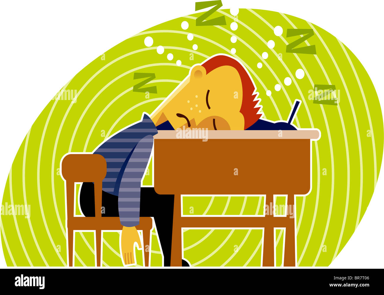 A Boy Sleeping At His Desk Stock Photo 31519942 Alamy
