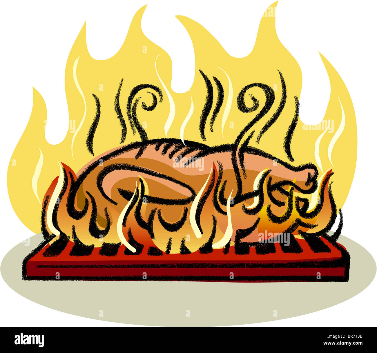 An illustration of roasting chicken Stock Photo Alamy