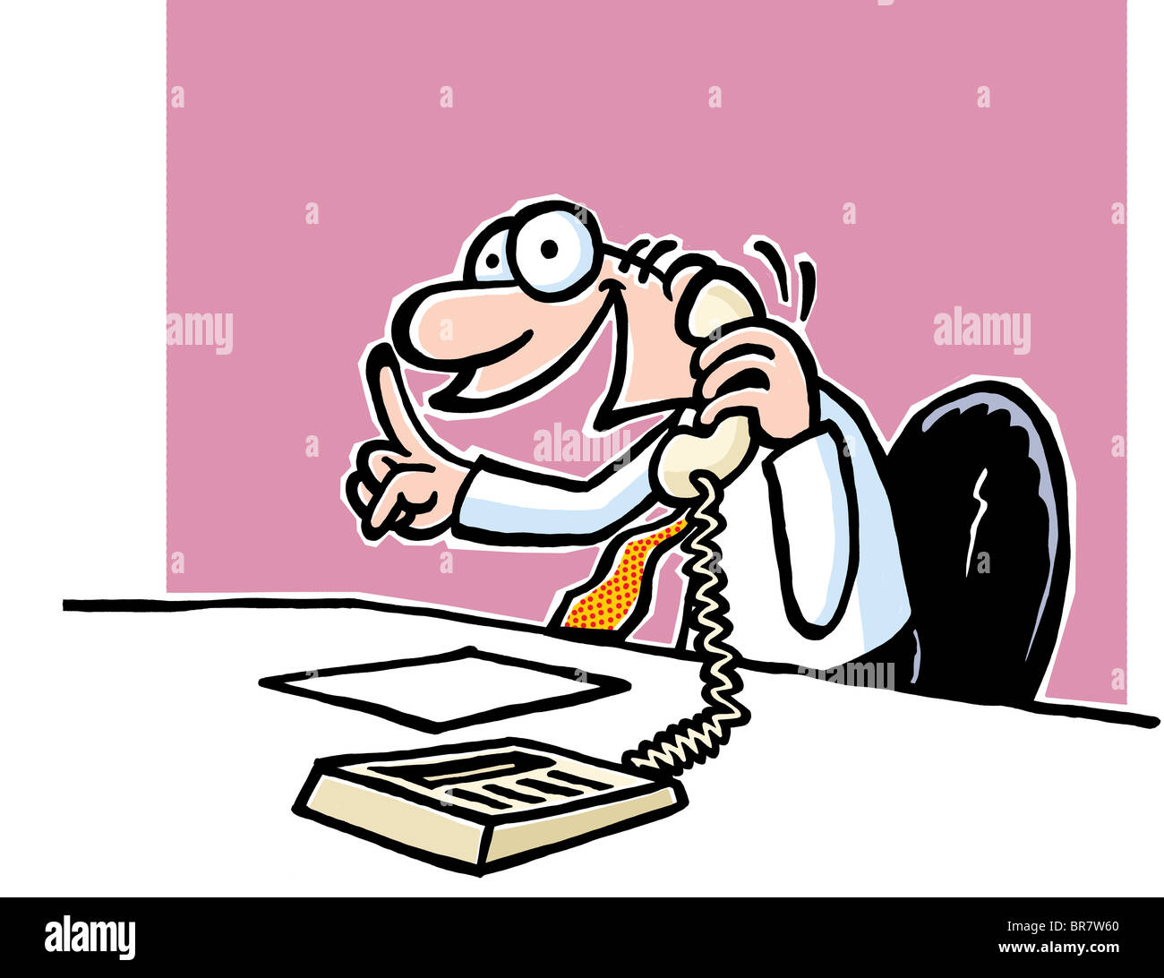 Man on telephone cartoon hi-res stock photography and images - Alamy