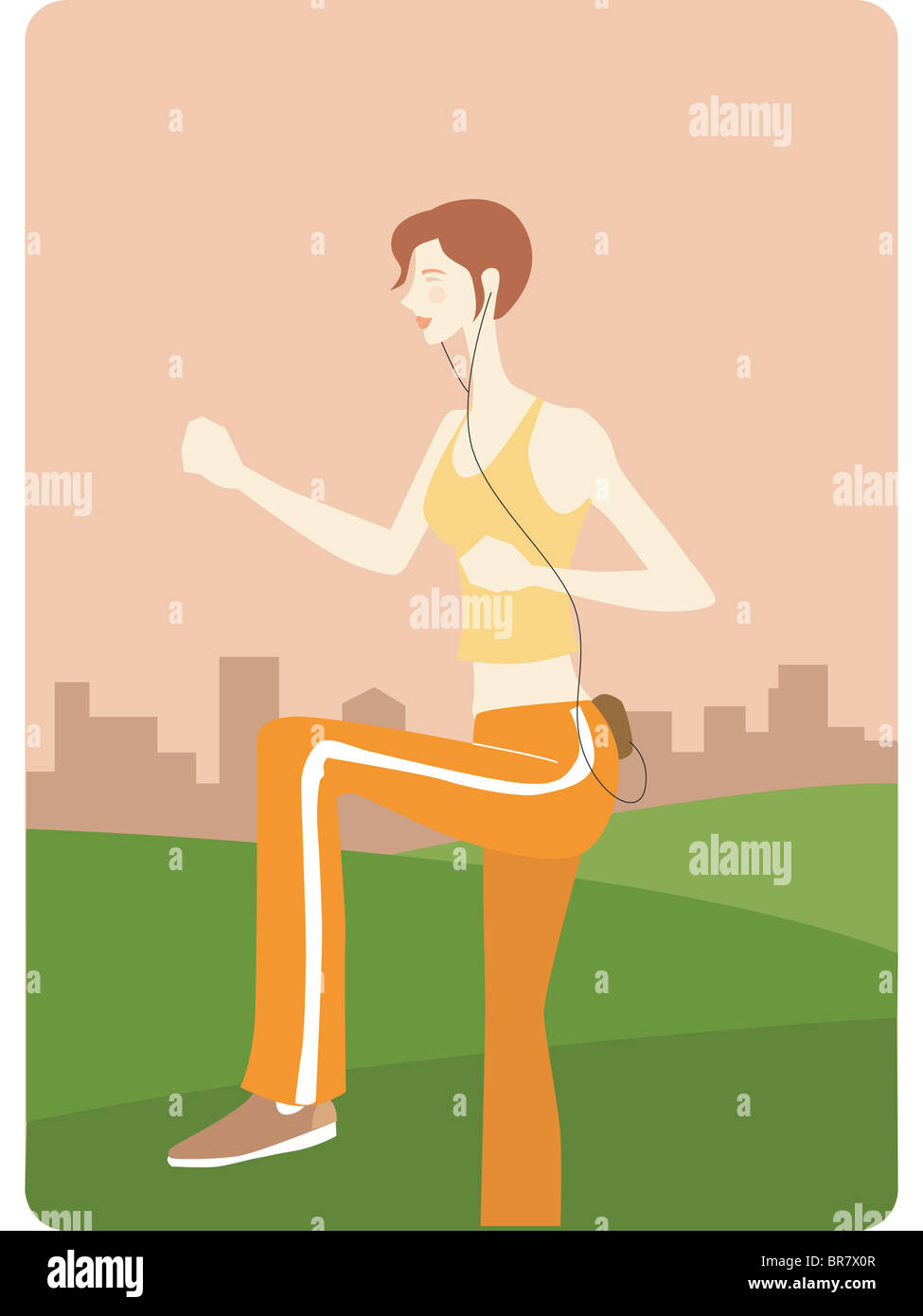 Woman exercising in the park Stock Photo