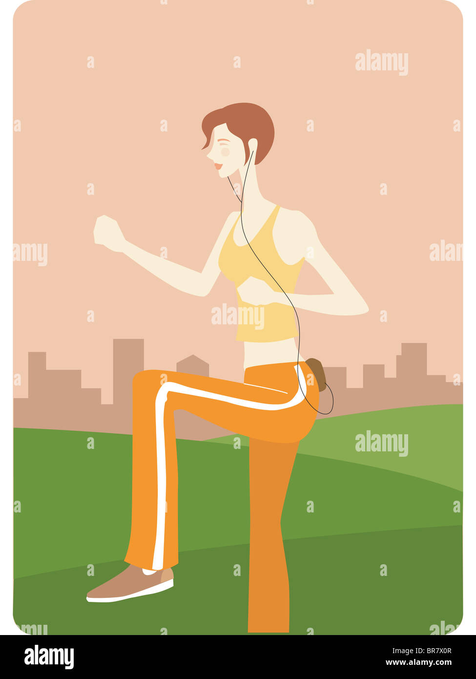 Woman exercising in the park Stock Photo - Alamy