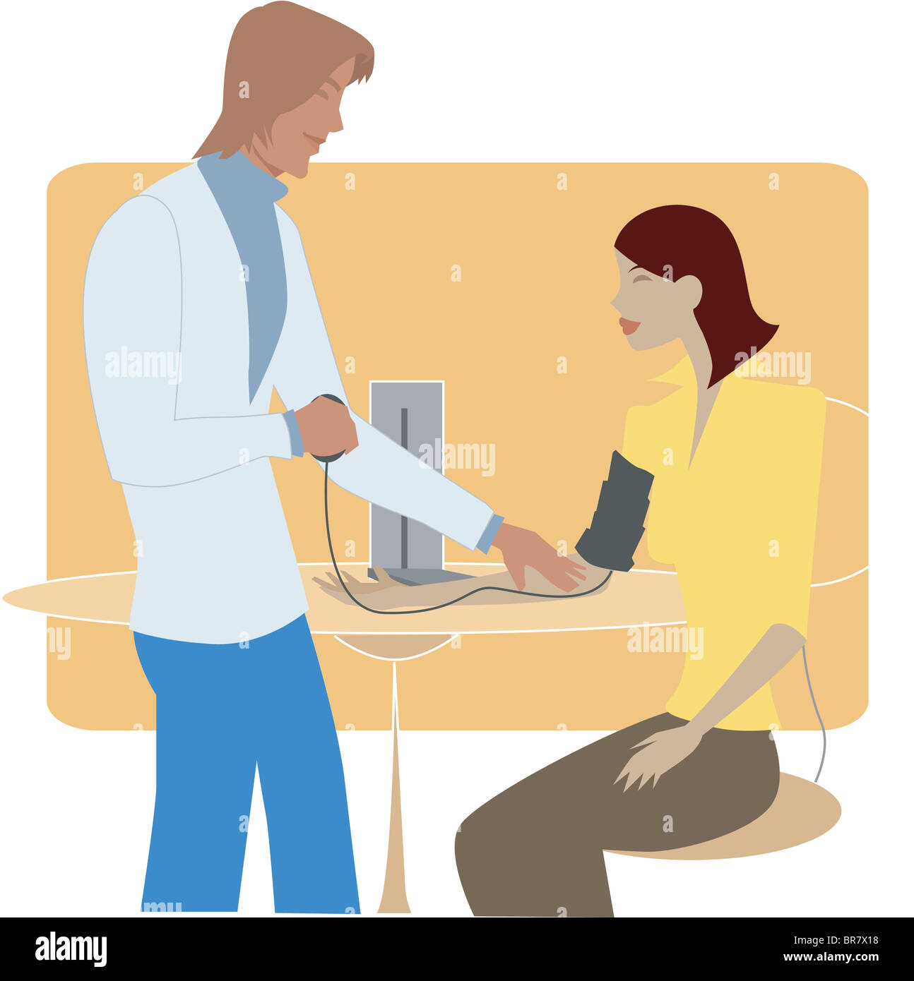 Woman having her blood pressure tested Stock Photo