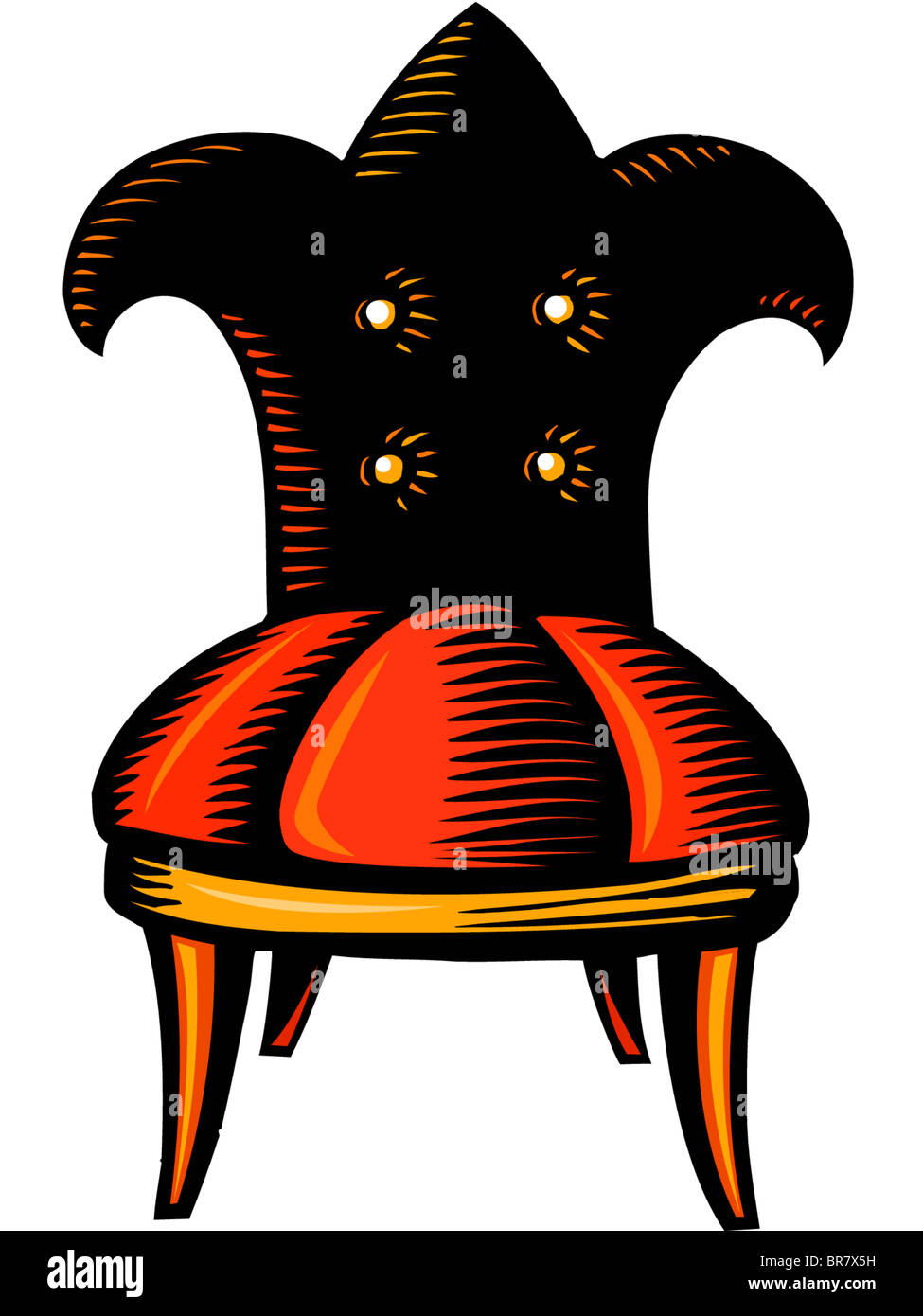 Illustration of a jesters chair Stock Photo