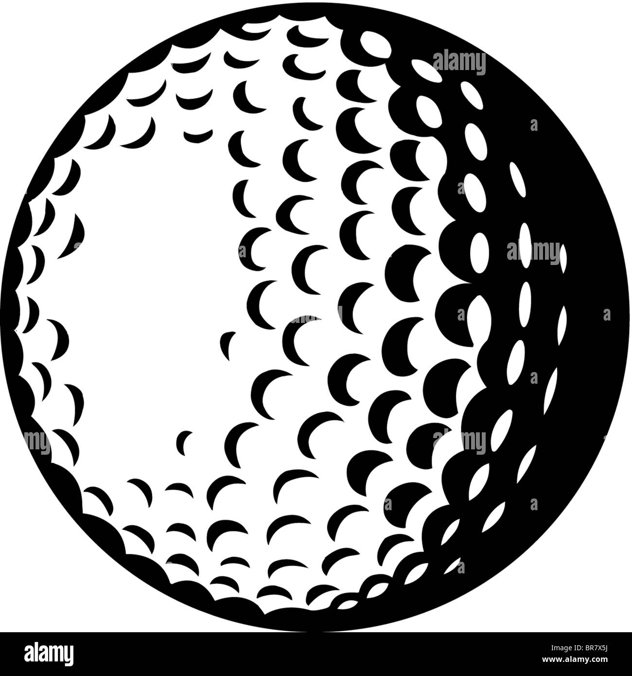 Drawing of a golf ball Stock Photo