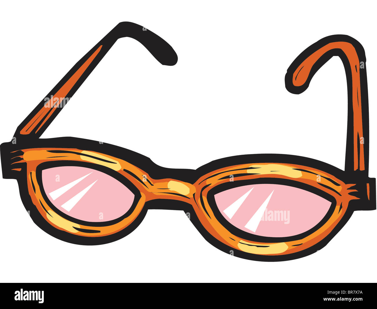 pair of rose colored glasses Stock Photo