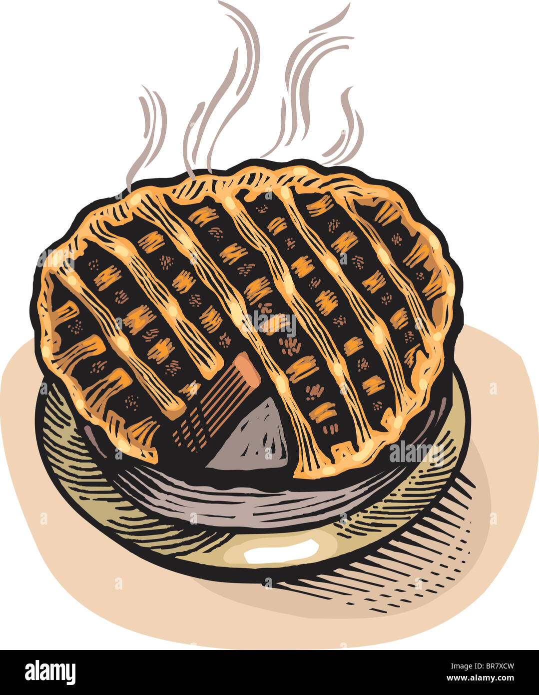 Cartoon drawing of a freshly baked pie Stock Photo Alamy
