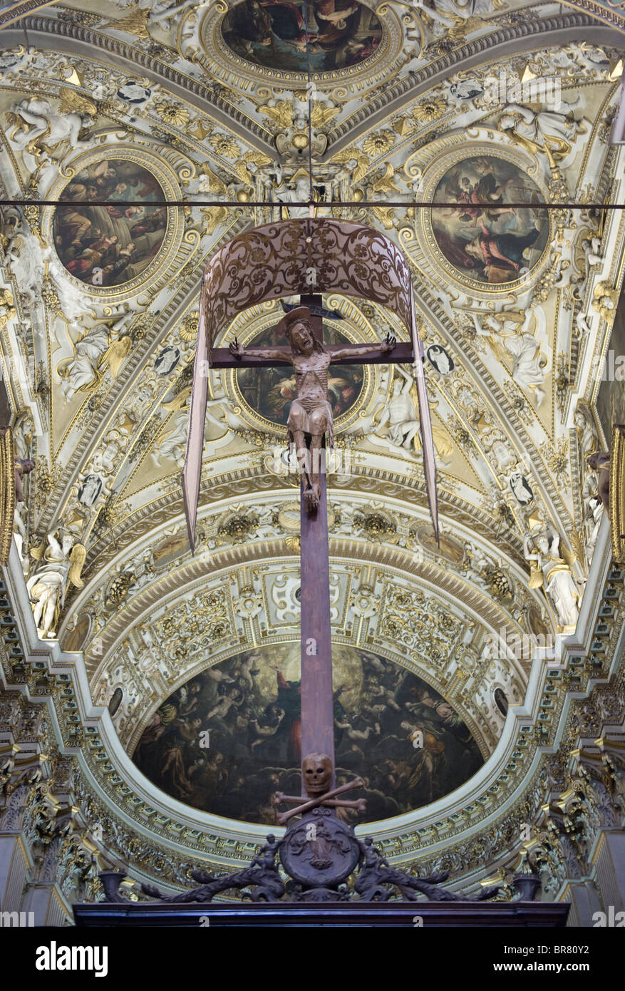 Crucifix in the Basilica Santa Maria Maggiore in the Città Alta, old city, Bergamo, Italy Stock Photo