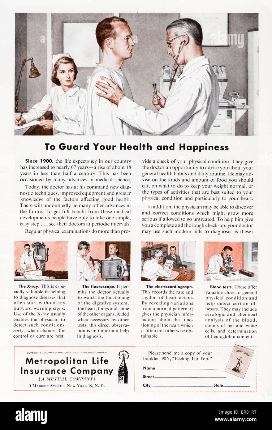 American magazine advert for Metropolitan Life Insurance Company circa ...