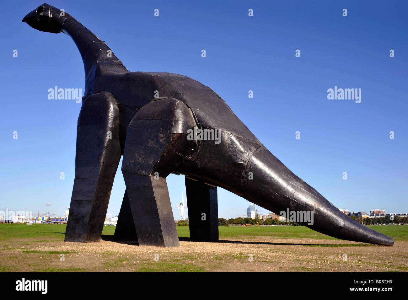 large dinosaur sculpture on southsea seafront england uk Stock Photo