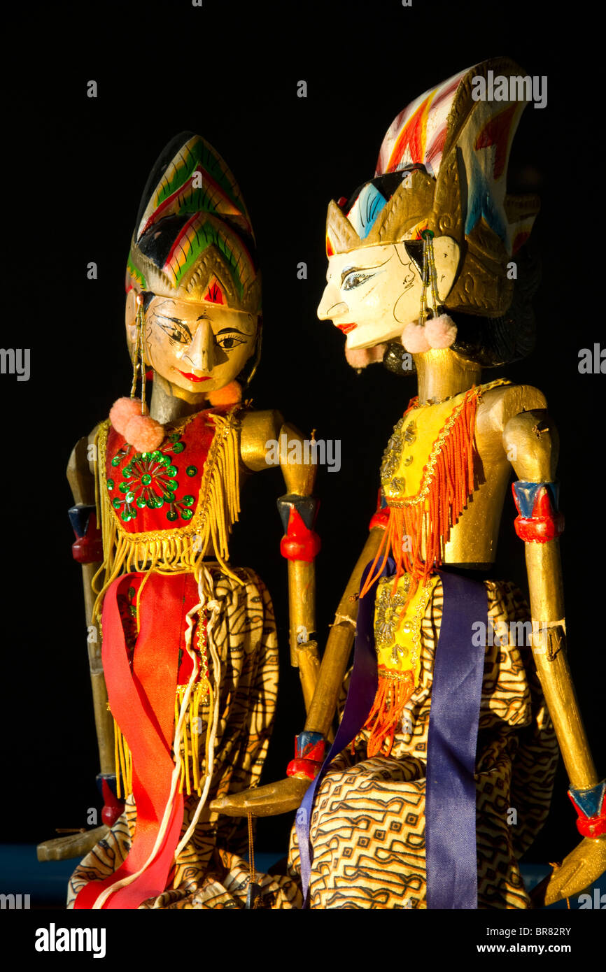 Two Shadow Puppets known as Wayang Kulit Stock Photo Alamy
