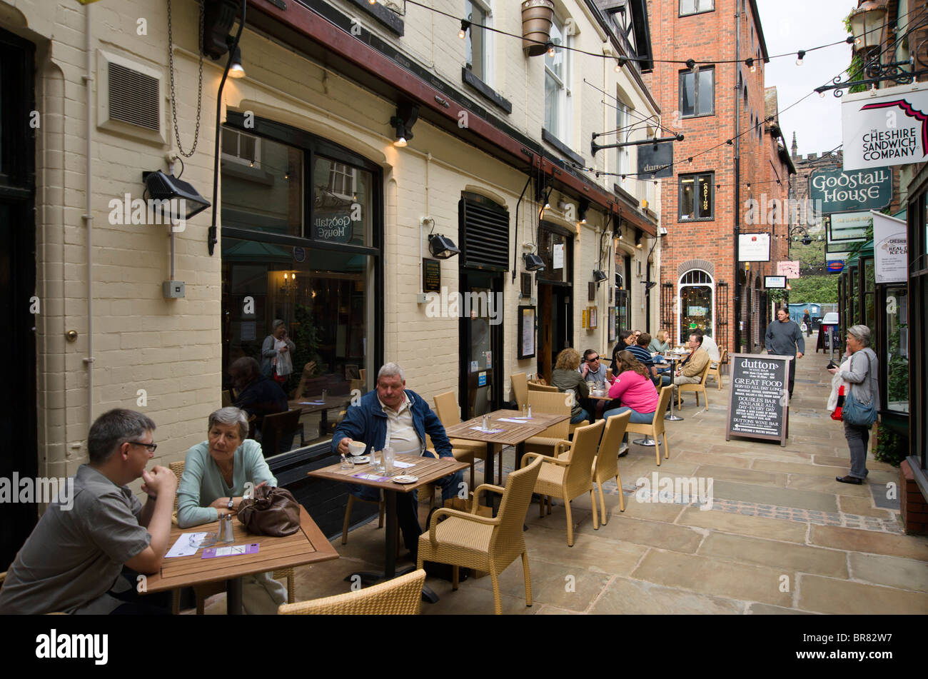 Wine bar on Godstall Lane in the city centre, Chester, Cheshire