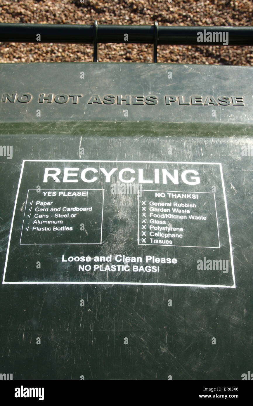 A recycling wheelie bin. Stock Photo