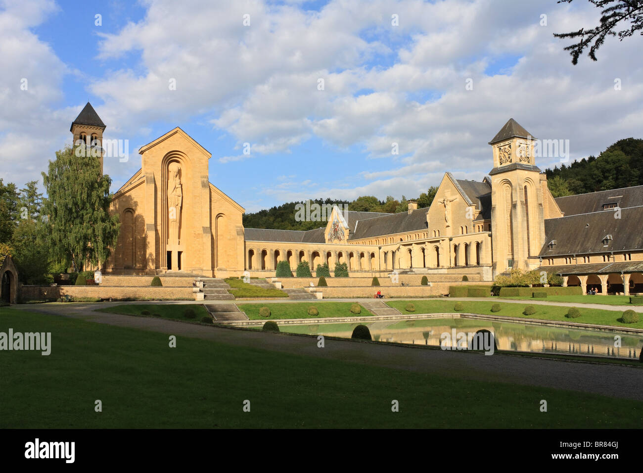 Abbaye d'Orval (Orval Abbey) is a Cistercian monastery founded in 1132 in Gaume region of Belgium. Stock Photo