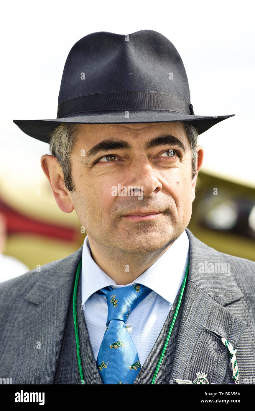 Rowan Atkinson judges the airplane display at The Goodwood Revival 2010, West Sussex 19th September 2010. Picture by Julie Edwar Stock Photo