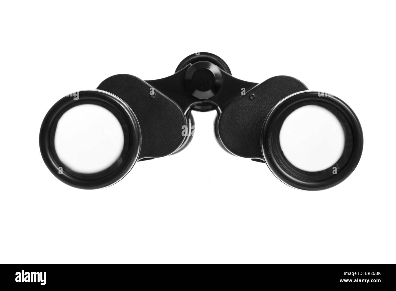 Black Binoculars with white background Stock Photo