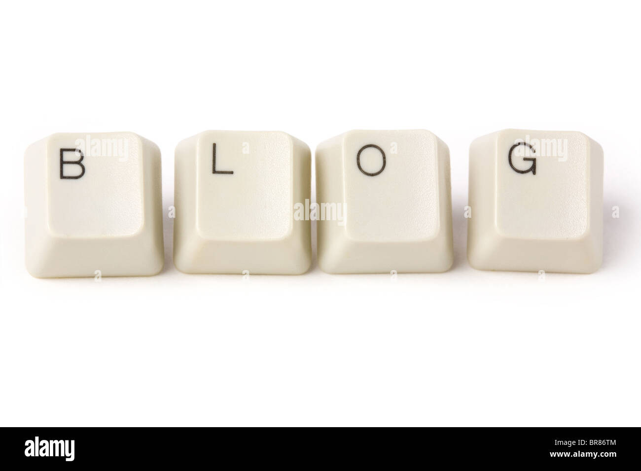 Blog and computer keyboard, internet Diary concept Stock Photo