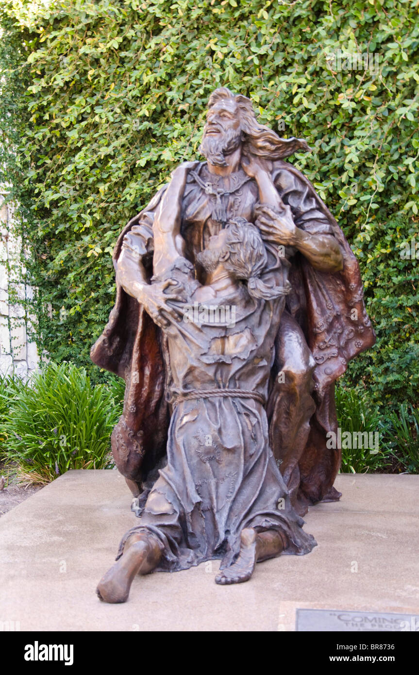 Bronze Sculpture of Prodigal Son, Crystal Cathedral, California, USA Stock Photo