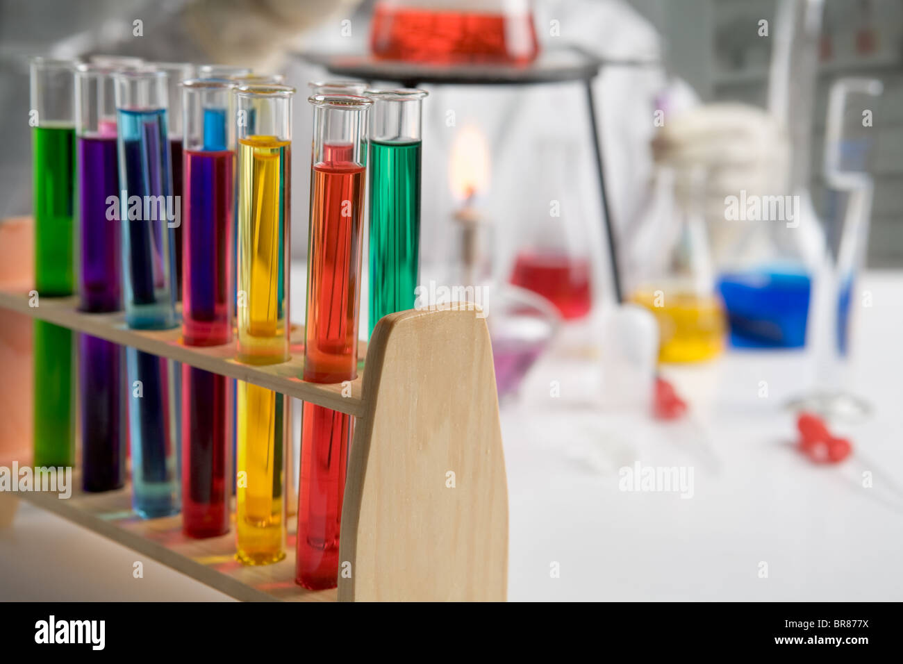 Several chemical solution in tube inside laboratory Stock Photo - Alamy