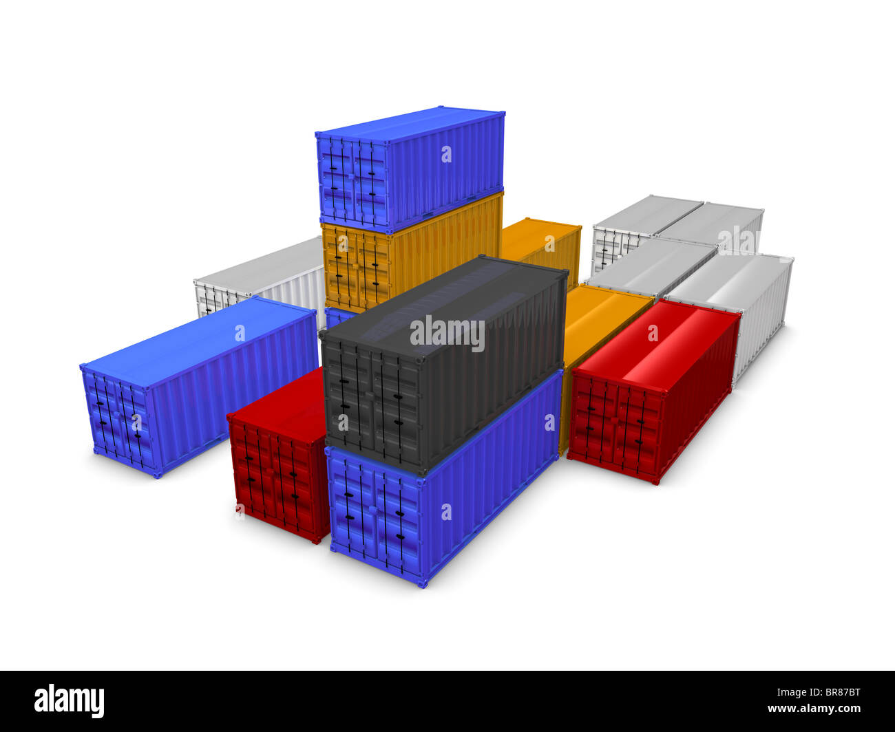 3d render of cargo containers, isolated over white background Stock ...