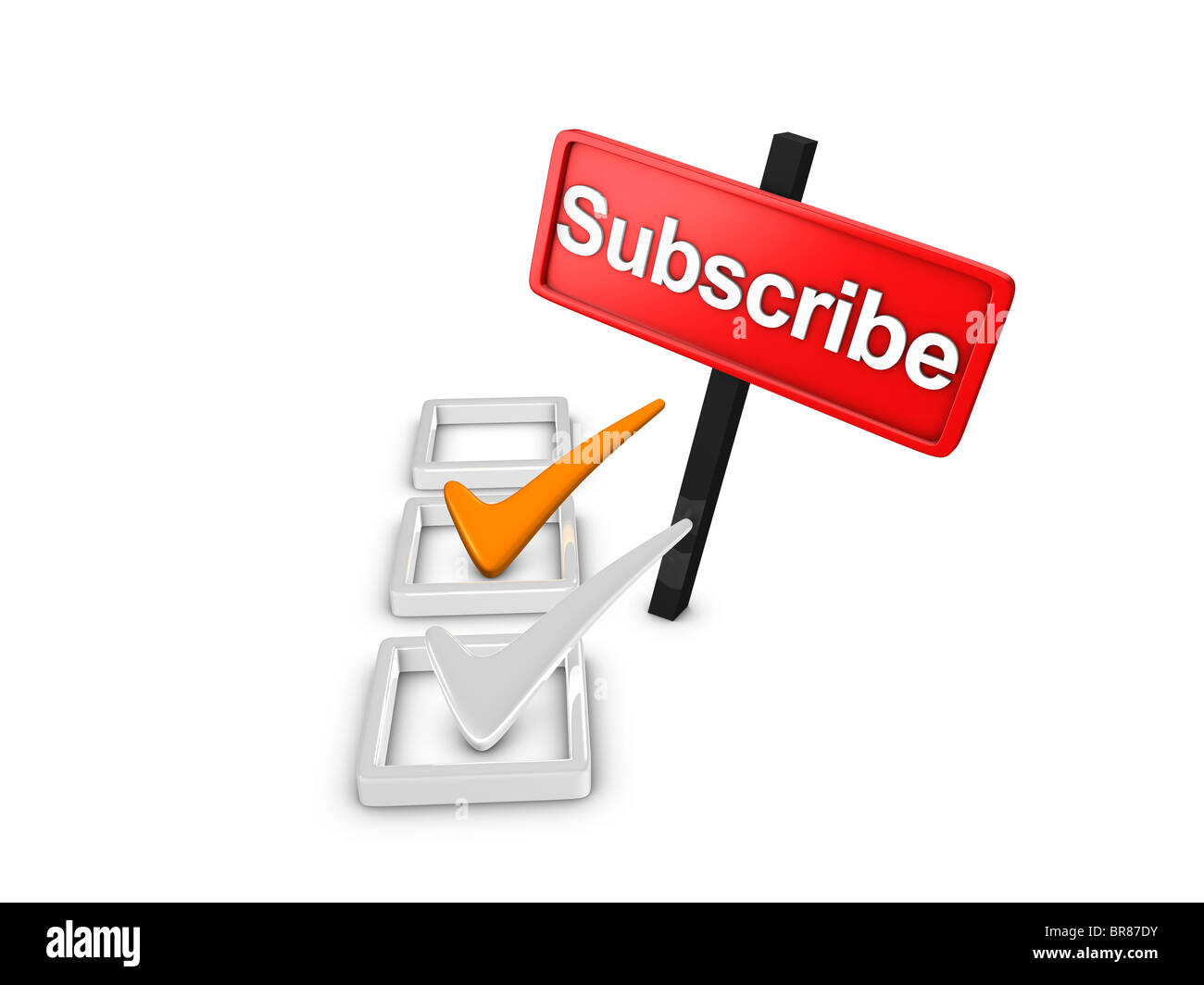 3d render, Subscribe sign isolated over white background Stock Photo ...