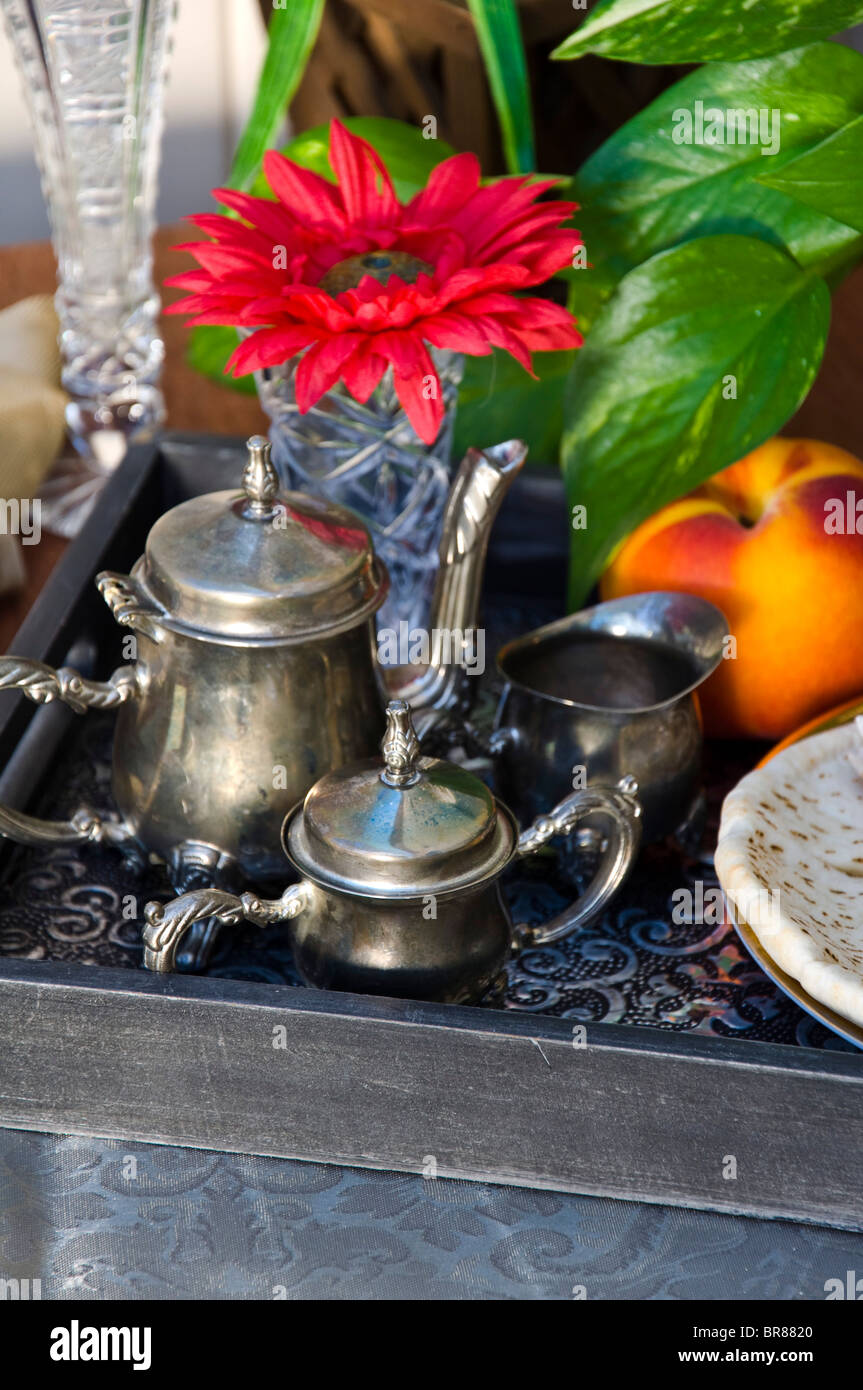 Sterling Silver Tea Service Stock Photo Alamy