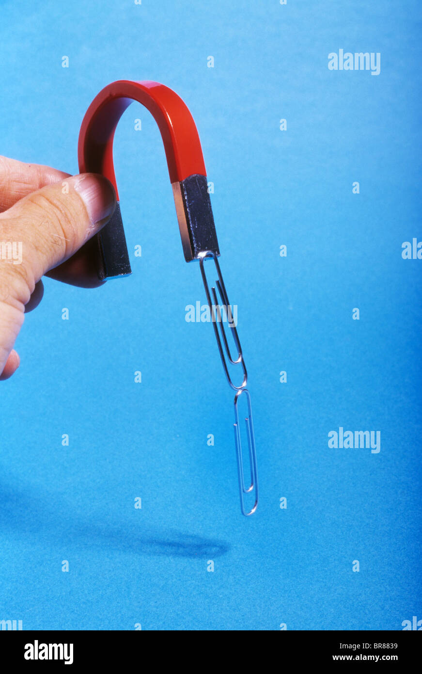 paper clip transfer science demo example show cling power attraction horseshoe physics