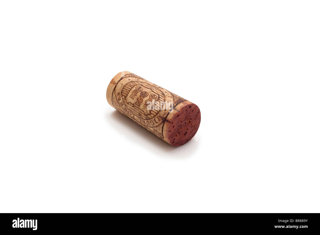 Cork from a bottle of red wine Stock Photo