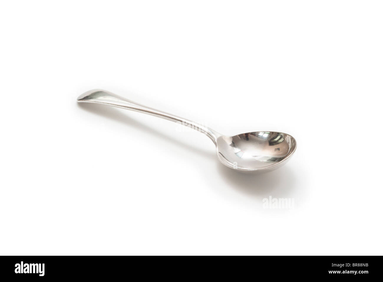 Silver soup spoon Stock Photo